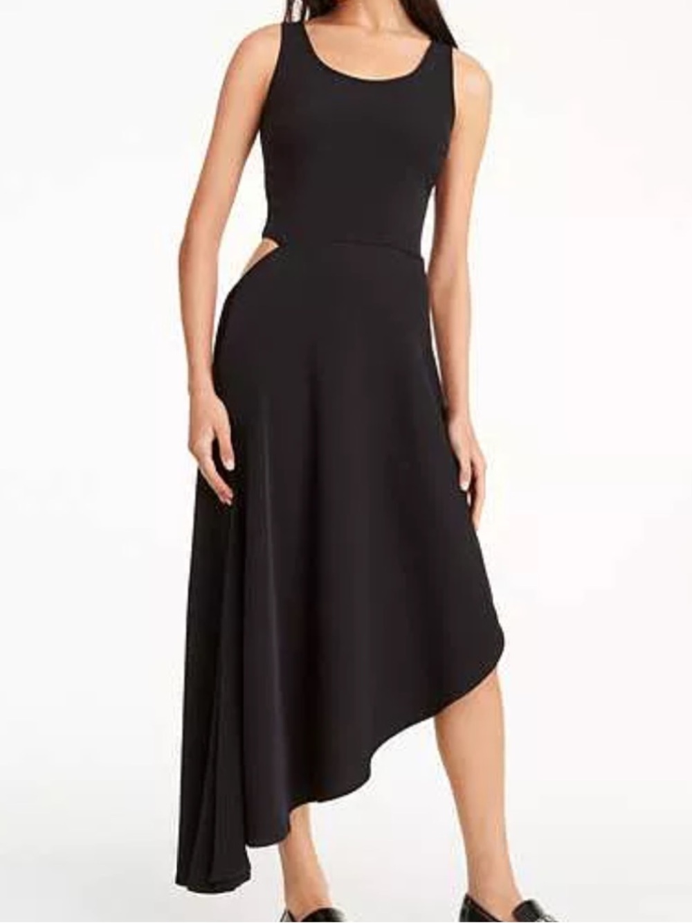 DKNY Asymmetrical Side Cut Out Midi Dress